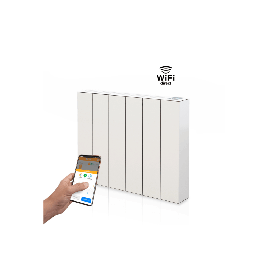 AVA B WiFi Direct - Connected electric ceramic core radiator 
in extruted aluminium
