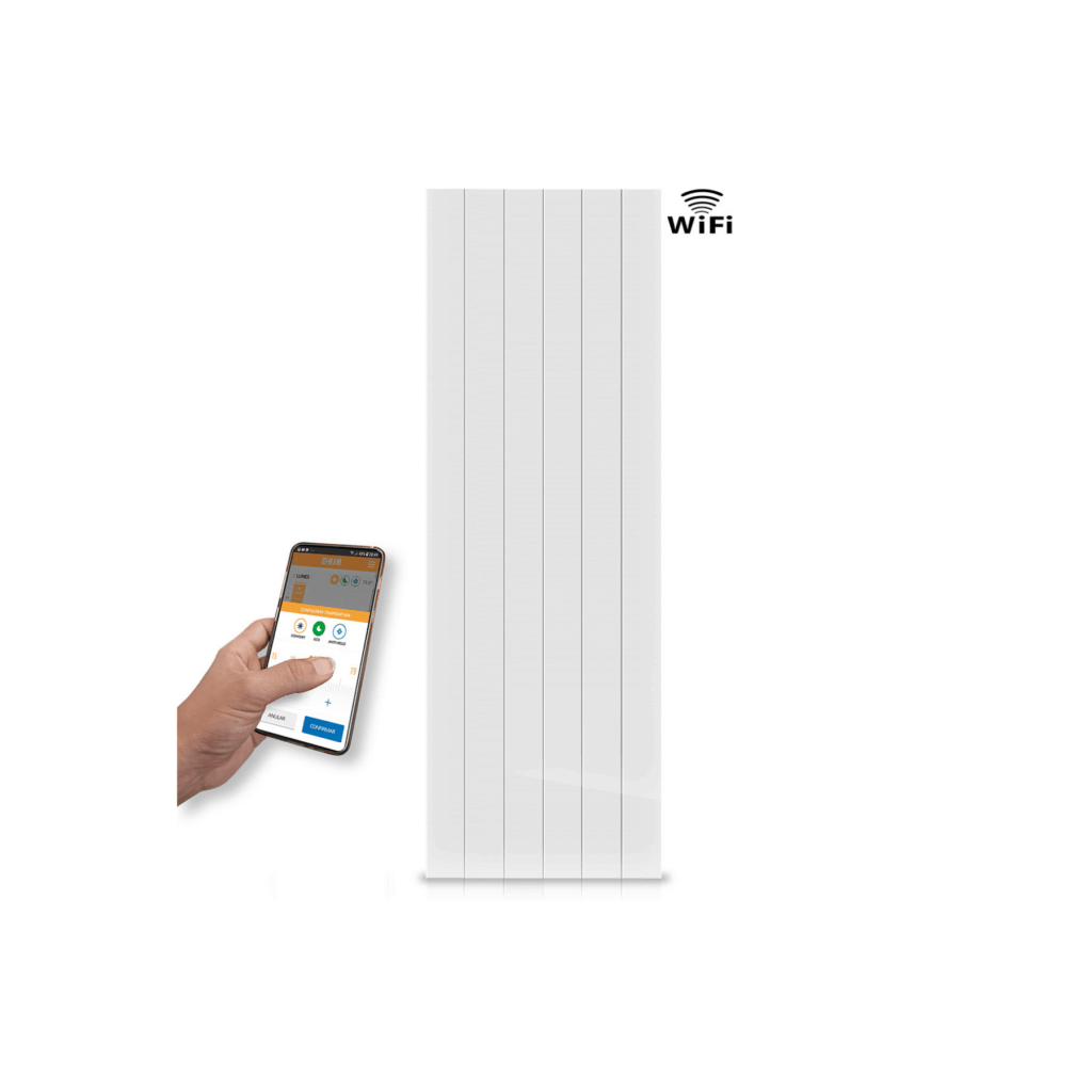 AVA V WiFi Direct - Connected electric ceramic core radiator in extruted aluminium